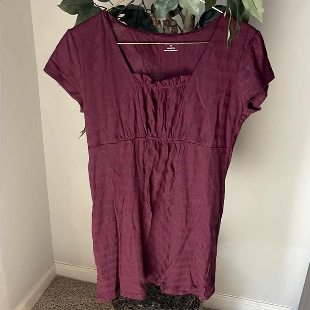 New York & Company Plum Tunic Top